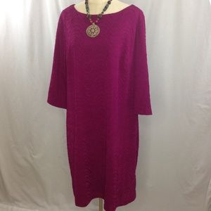 Sandra Darren Lined Knit Shift Dress Size 18W